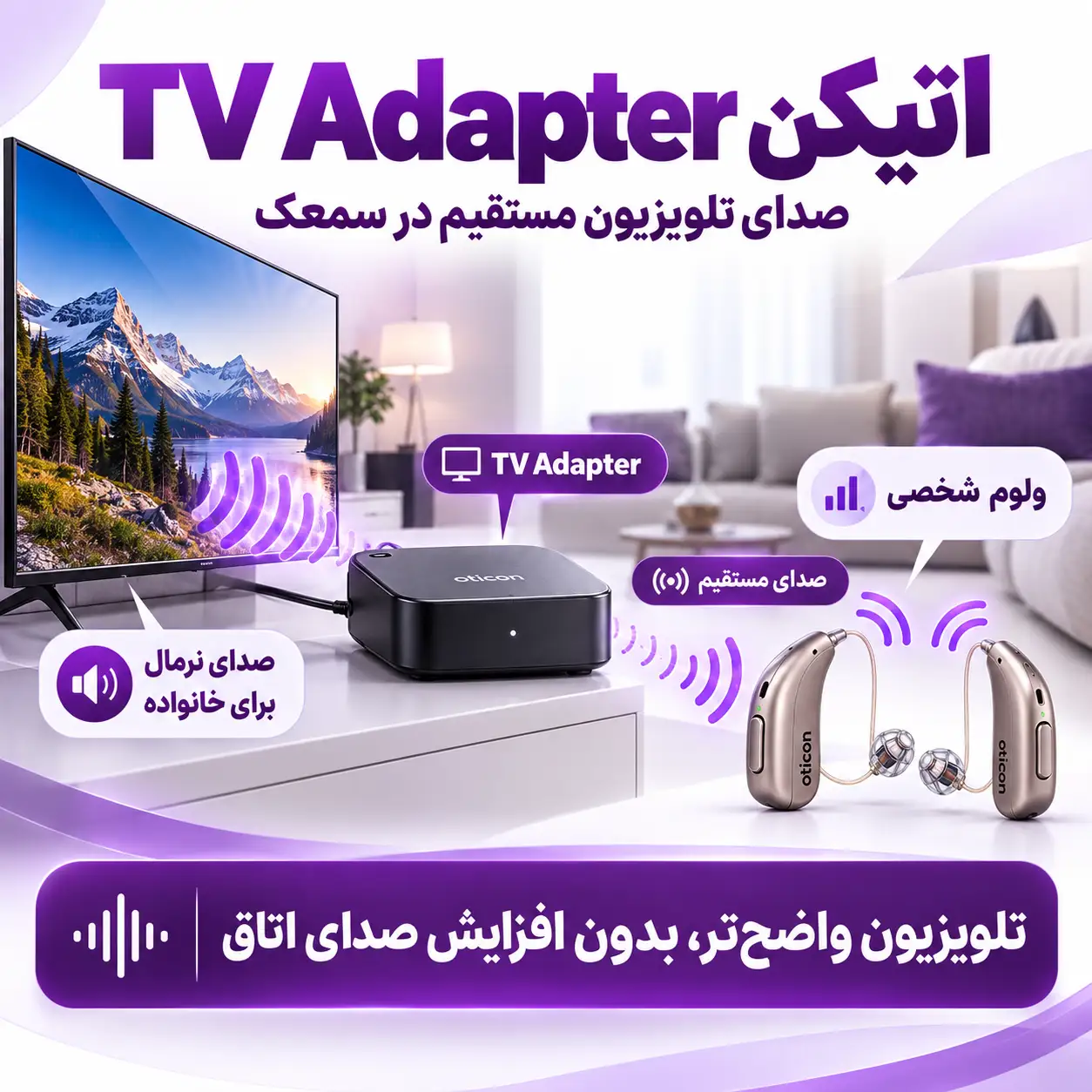لوازم جانبی سمعک اتیکن TV Adapter